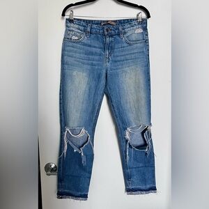 Joe's Jeans Distressed Ex Lover Boyfriend Straight Ankle Jeans Size 27